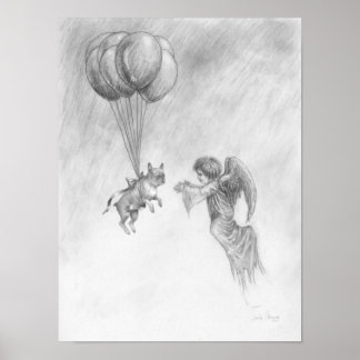 エンジェルフランスのポスター付きブルドッグ ポスター