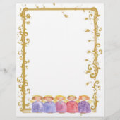 エンジェルフレンズクリスマスホリデー紙ウォーターカラー (正面)