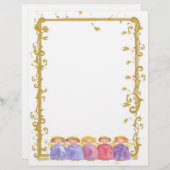 エンジェルフレンズクリスマスホリデー紙ウォーターカラー (正面/裏面)