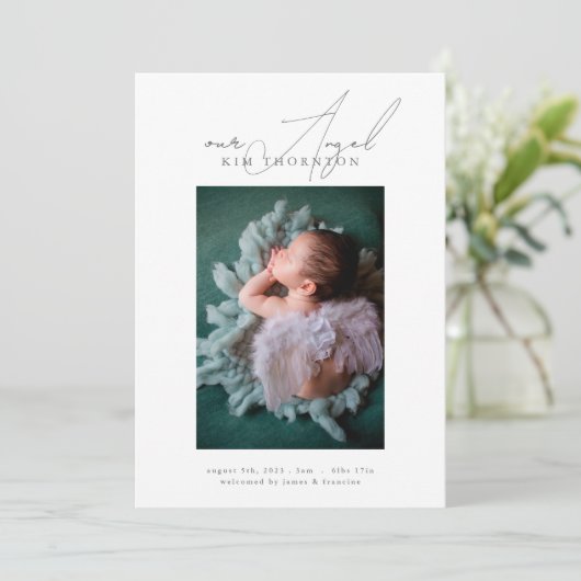 エンジェルフレーム写真ベビー誕生のお知らせ 案内状 (スタンド正面)
