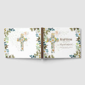 エンジェルフローラクロスグリーンリーバプテスマ《キリスト教》洗礼式や命名式グ ゲストブック (全面)