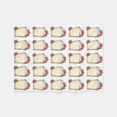 エンジェルフードアンジェルフードケーキイチゴをスライス フリースブランケット (正面(横))