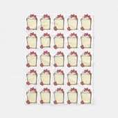 エンジェルフードアンジェルフードケーキイチゴをスライス フリースブランケット (正面)