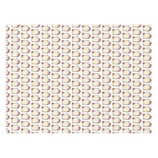 エンジェルフードケーキスライスいちごデザートグルメ テーブルクロス (正面(横))