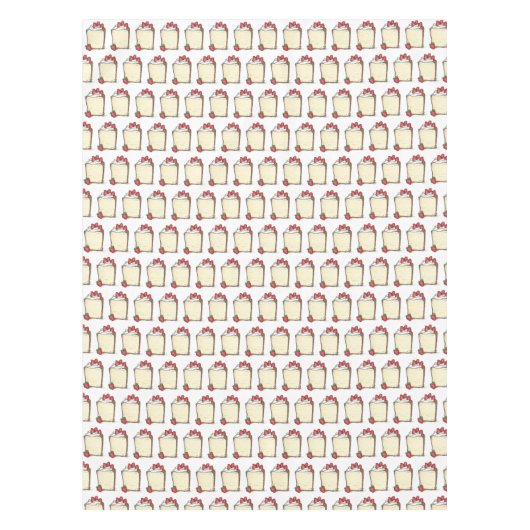 エンジェルフードケーキスライスいちごデザートグルメ テーブルクロス (正面)