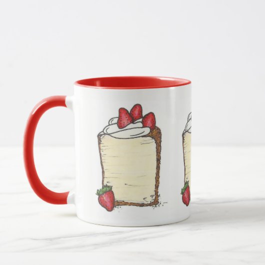 エンジェルフードケーキスライスいちごデザートグルメ マグカップ (左)
