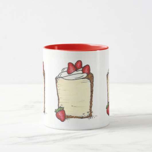 エンジェルフードケーキスライスいちごデザートグルメ マグカップ (中央)