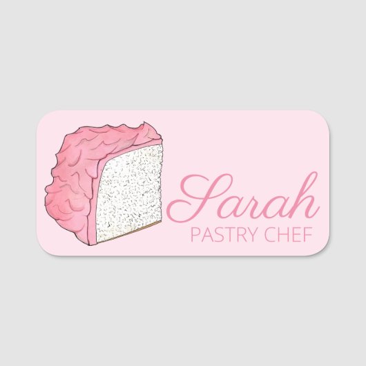 エンジェルフードケーキスライスベイクセールベーカリーペストリーショップ 名札 (正面)