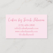 エンジェルフードケーキスライスベーカリーパティシシェフ 名刺 (裏面)