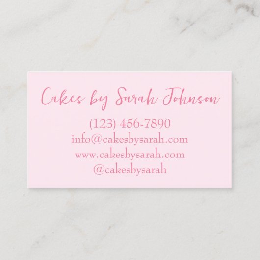 エンジェルフードケーキスライスベーカリーパティシシェフ 名刺 (裏面)