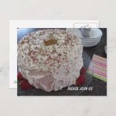 エンジェルフードケーキ招待状 インビテーションポストカード (正面/裏面)