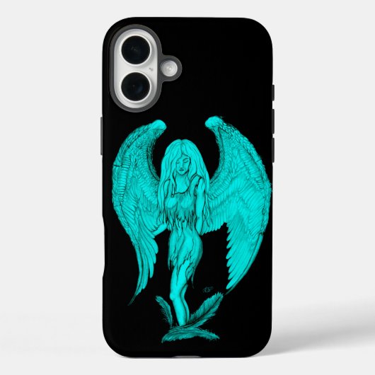 エンジェルブラック&グリーンデザイン Case-Mate iPhoneケース (裏面)