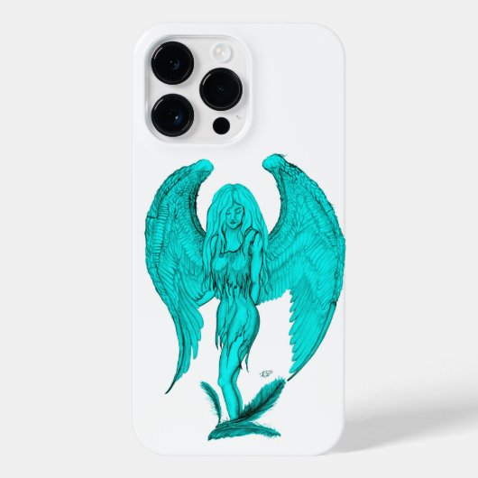 エンジェルブラック&グリーンデザイン iPhoneケース (裏面)