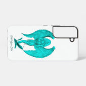 エンジェルブラック&グリーンデザイン SAMSUNG GALAXYケース (裏面横)