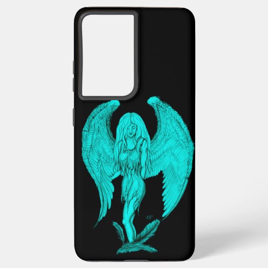 エンジェルブラック&グリーンデザイン SAMSUNG GALAXYケース (裏面)