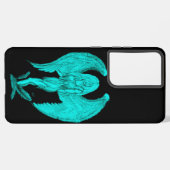 エンジェルブラック&グリーンデザイン SAMSUNG GALAXYケース (裏面横)