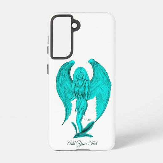 エンジェルブラック&グリーンデザイン SAMSUNG GALAXYケース (裏面)