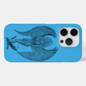 エンジェルブラック&ブルーデザイン Case-Mate iPhoneケース (裏面 (横))