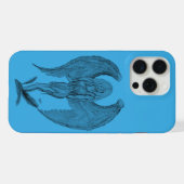 エンジェルブラック&ブルーデザイン iPhoneケース (裏面横)