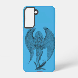 エンジェルブラック&ブルーデザイン SAMSUNG GALAXY S21ケース