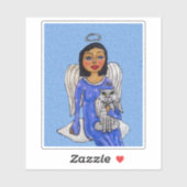 エンジェルブルードレススターホワイトエンジェルキャットオンクラウド シール (シート)