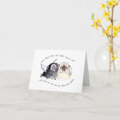 エンジェルプグ悔やみや弔慰またはペットのロスカード カード (黄色い花)