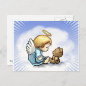 エンジェルベビーとテディベア ポストカード (正面/裏面)