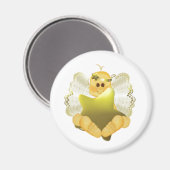 エンジェルベビーと金ゴールドスター マグネット (正面/裏面)