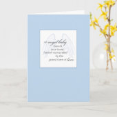 エンジェルベビーウィングスブルー悔やみや弔慰 カード (黄色い花)