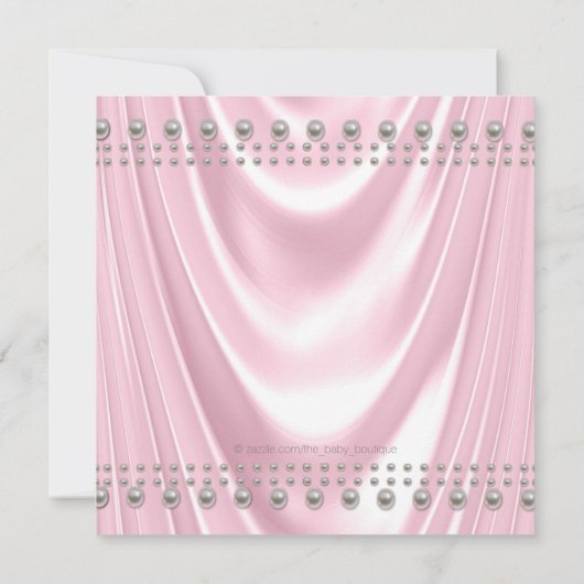 エンジェルベビーサテンとパールベビーシャワー 招待状 (裏面)