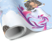 エンジェルベビー飛んでいるガールズ ラッピングペーパー (ロールコーナー)