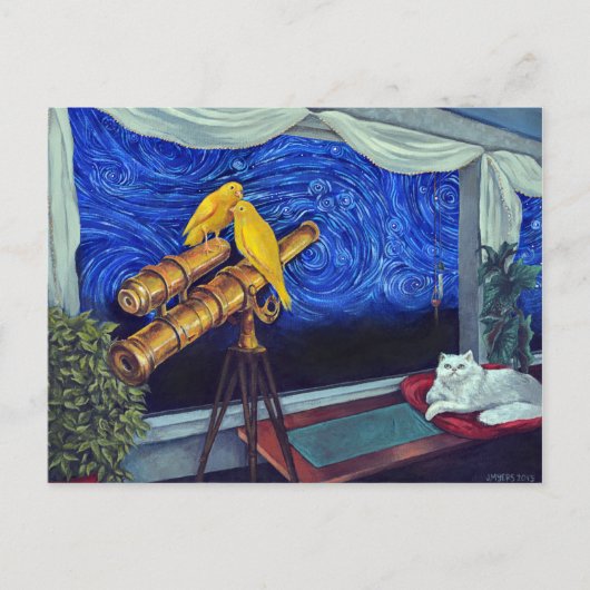 『エンジェルベルとカナリア絵画』のはがき ポストカード (正面)