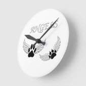 エンジェルペットポーズ ラウンド壁時計 (傾斜)