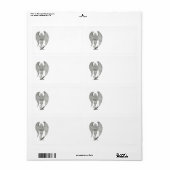 エンジェルペンシルスケッチ白黒デザイン ラベル (フルシート)