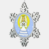 エンジェルペーターのクリスマスオーナメント スノーフレークピューターオーナメント (右)