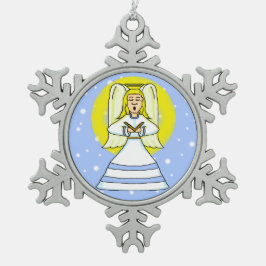 エンジェルペーターのクリスマスオーナメント スノーフレークピューターオーナメント