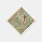 エンジェルホワイトフラワーブルースカイ スタンダードカクテルナプキン (角)