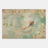 エンジェルホワイトフラワーブルースカイ ラッピングペーパーシート (正面)