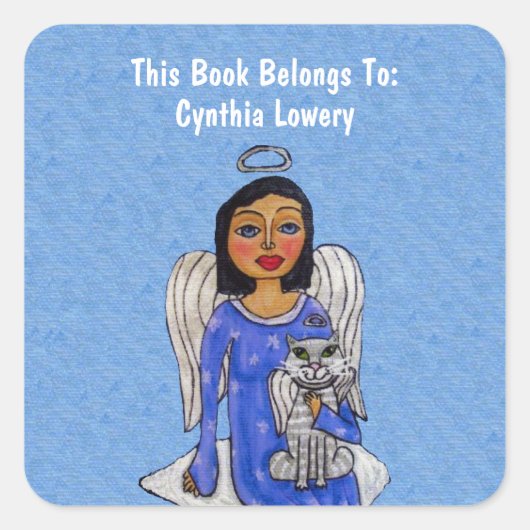 エンジェルホールディングホワイトキャットエンジェルブルードレスクラウド スクエアシール (正面)