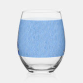 エンジェルホールディングホワイトキャットオンクラウドスカイブルー ステムなしワイングラス (右)