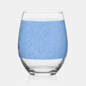 エンジェルホールディングホワイトキャットオンクラウドスカイブルー ステムなしワイングラス (左)