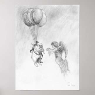 エンジェルポスター付き英語ブルドッグ ポスター