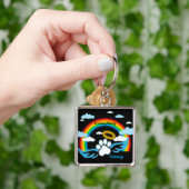 エンジェルポーズレインボーメモリアルキーチェーン キーホルダー (手)