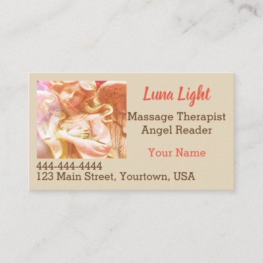 エンジェルマッサージサイコウェルネスホリスティックハート 名刺 (正面)