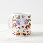 エンジェルマッシュルームバタフライハートマグ コーヒーマグカップ (正面左)