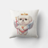 エンジェルマルチーズパピー、マルテス愛犬家と所有者 クッション (裏面)