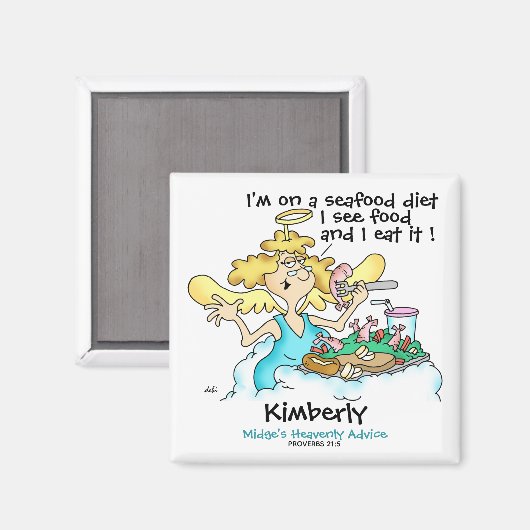 エンジェルミッジのシーフードおもしろいダイエットカスタマイズ可能なマグン マグネット (正面/裏面)