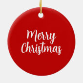 エンジェルメリークリスマスレッドグリーンリースウィングギフト セラミックオーナメント (裏面)