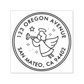 エンジェルモダンホリデーラウンド差出人住所 セルフインキングスタンプ (デザイン)