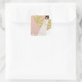 エンジェルモダン金ゴールドスパークウィングスタイポグラフィ平和 スクエアシール (バッグ)